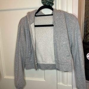 Grey cropped brandy hoodie